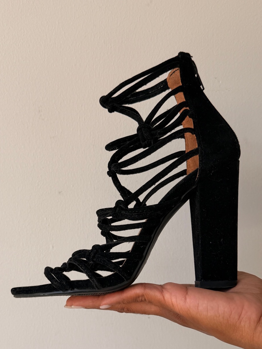 Shoe Republic LA Black Strappy Block Heel Sandal